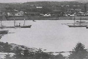 Bilde av Sandefjord havn fra 1880-årene